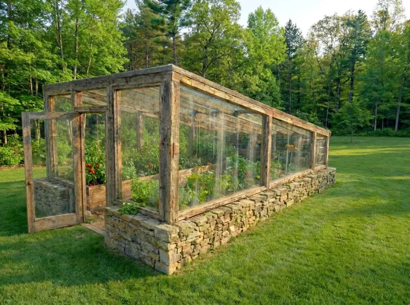 Stone-Base Timber Greenhouse guide